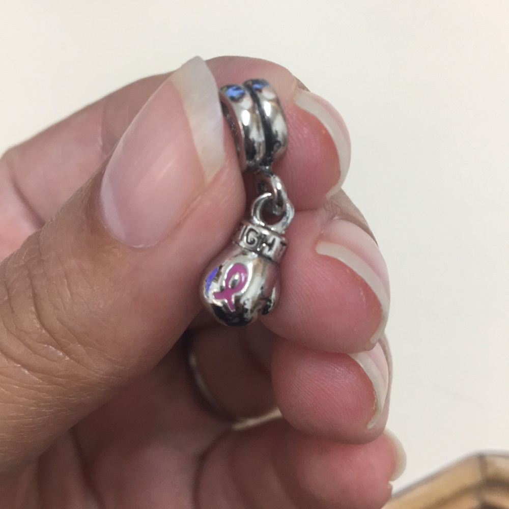breast cancer charm for pandora type bracelet